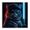 Stupell Industries Sci-Fi Cat with Glowing Saber Wall Plaque Art Design by Jim Baldwin
